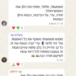 צילום מסך של שיחת קבוצה בווטסאפ בעברית, בה ארבעה משתתפים מחליפים הודעות בנושאי הכרת תודה, ריפוי וחוויות רגשיות. מתחת להודעות נראות תגובות ואימוג'ים.